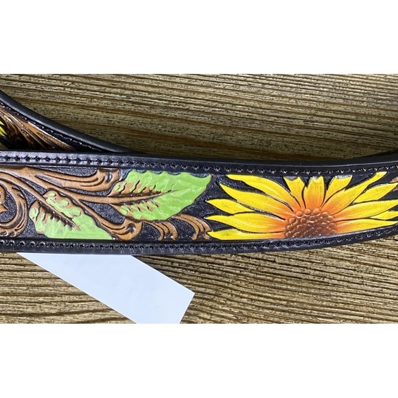 Ariat Belt Leather Womens Western Large sunflower NWT - Picture 8 of 8